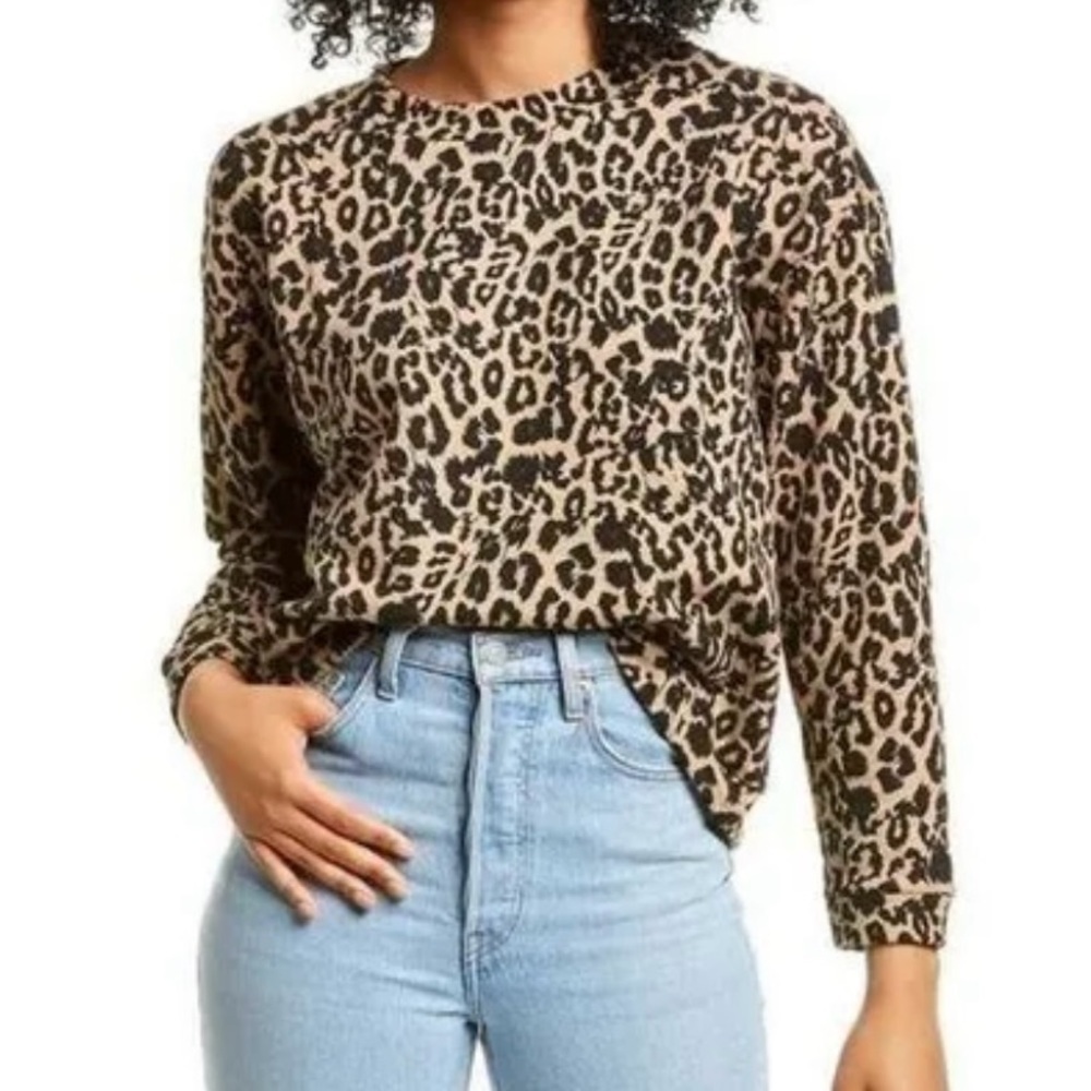 LNA leopard  Terry Animal Print Sweatshirt